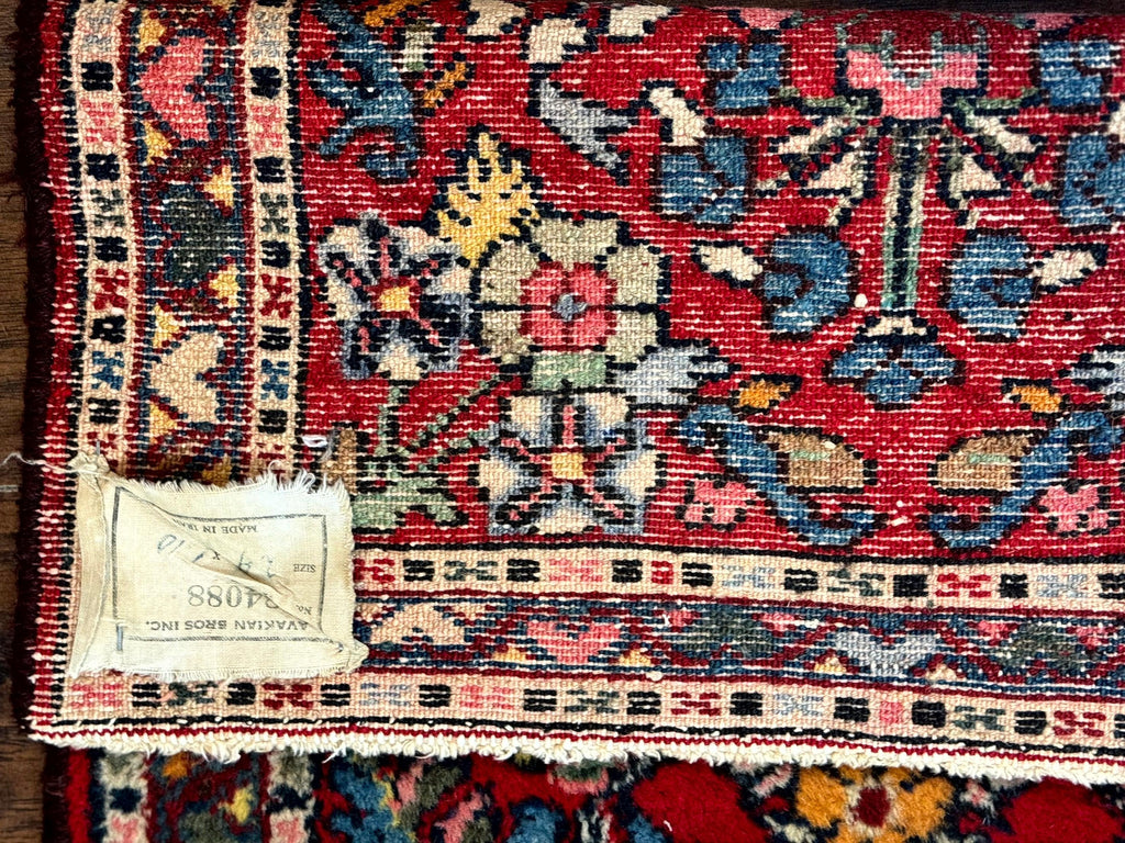 Small Persian Tribal Rug 2x3, Red Colorful Small Hamadan Carpet, Antique Persian Rug