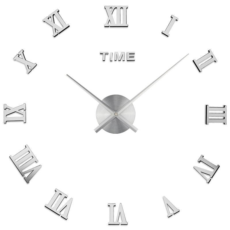 3D Big Acrylic Mirror Wall Clock Quartz Watch Still Life Clocks Frameless Wall Clock 3D Surface Mirror Wall Clock Modern Design Large Mute Wall Watches Stickers for Living Room Bedroom Home Decorations Modern Home Decoration Living Room Stickers