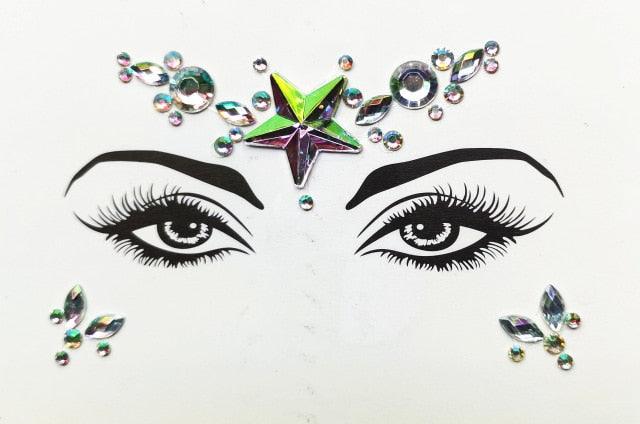 3D Makeup Tattoo Face Gems Glitter Face Jewels Crystal Stickers Face Glitter for Festival Carnival Party