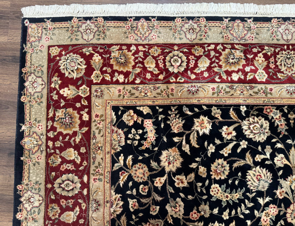 Sino Persian Rug 8x10, Black and Red, Floral Allover