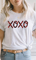 Plaid XOXO Valentines Day Graphic Tee T-Shirt