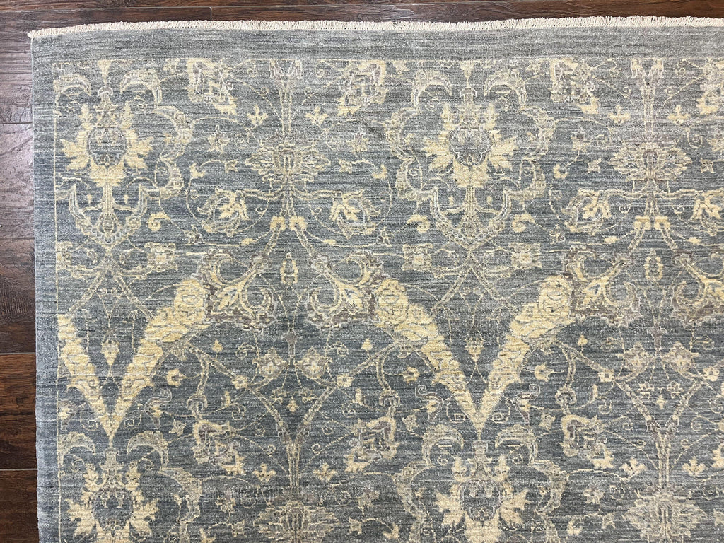 Contemporary Pakistani Rug 5 x 6.6, Handmade Floral Wool Rug, Spanish Pattern