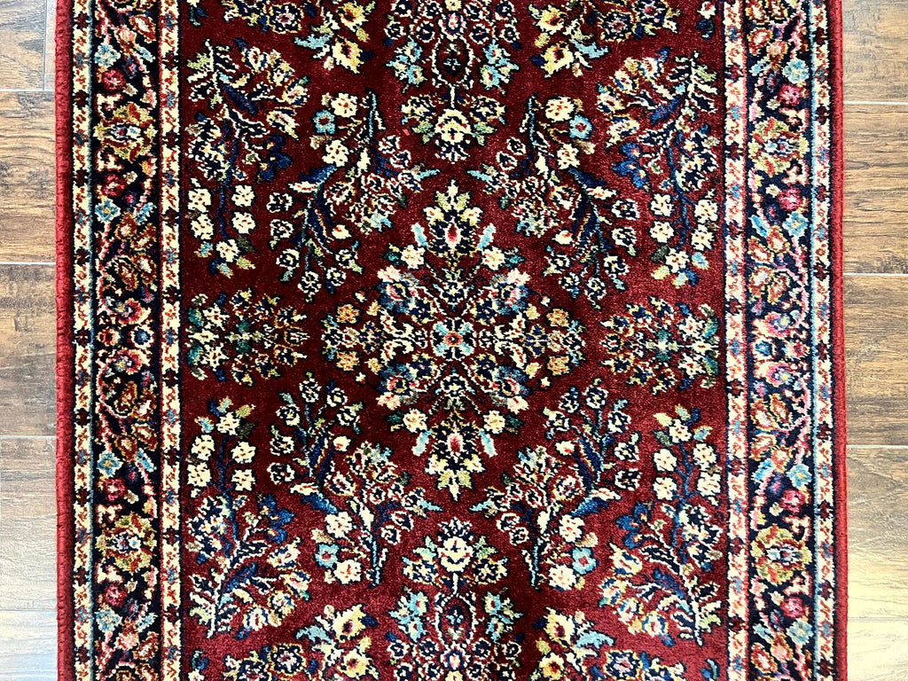 Karastan Rug 3x5 Red Sarouk #785, Small Karastan Wool Pile Rug, Original 700 Series, Discontinued Vintage Karastan Carpet