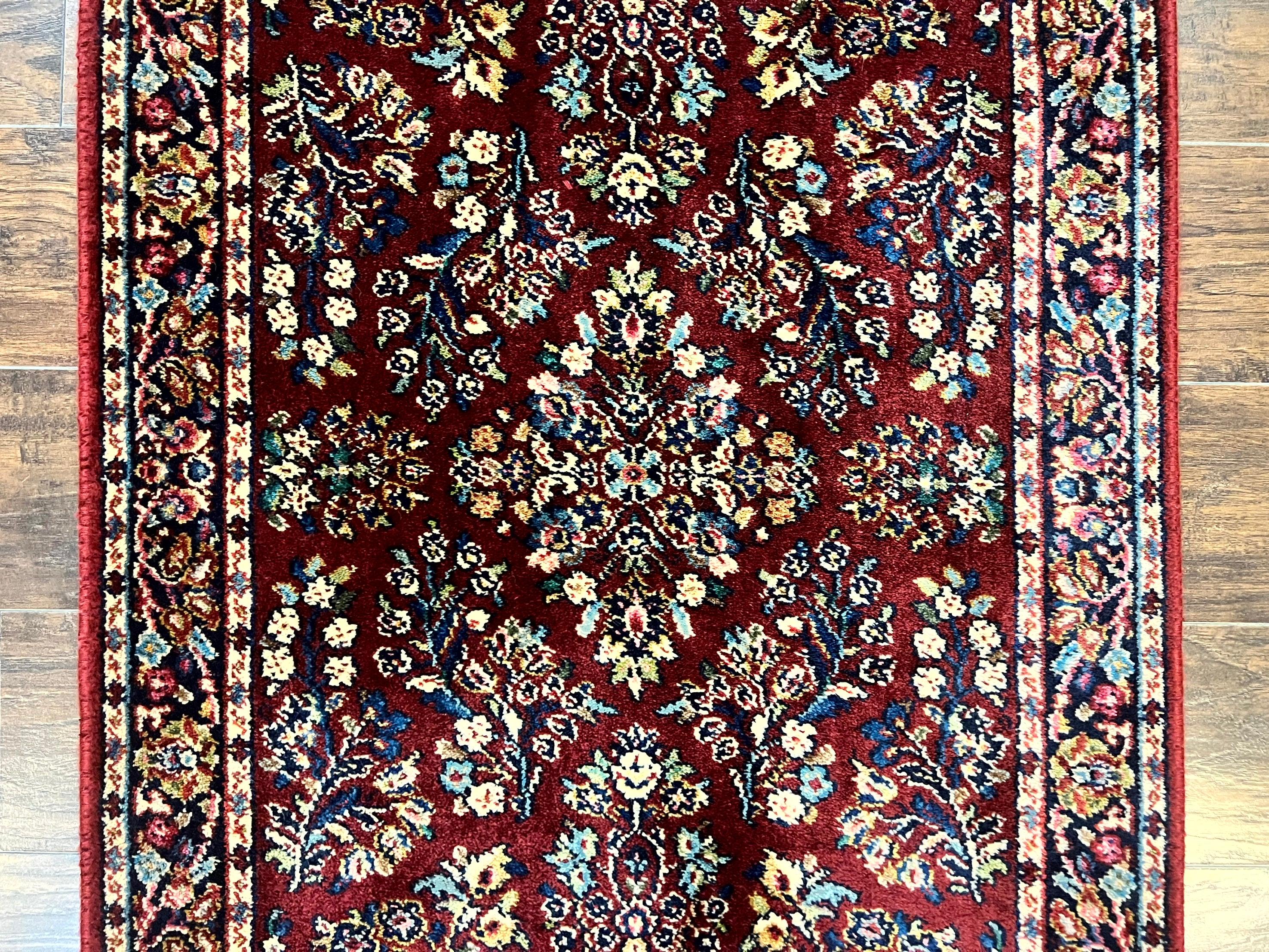 Karastan Rug 3x5 Red Sarouk #785, Small Karastan Wool Pile Rug, Original 700 Series, Discontinued Vintage Karastan Carpet