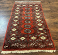 Red Pakistani Turkoman Rug 3x5, Bokhara Design, Vintage, Signed