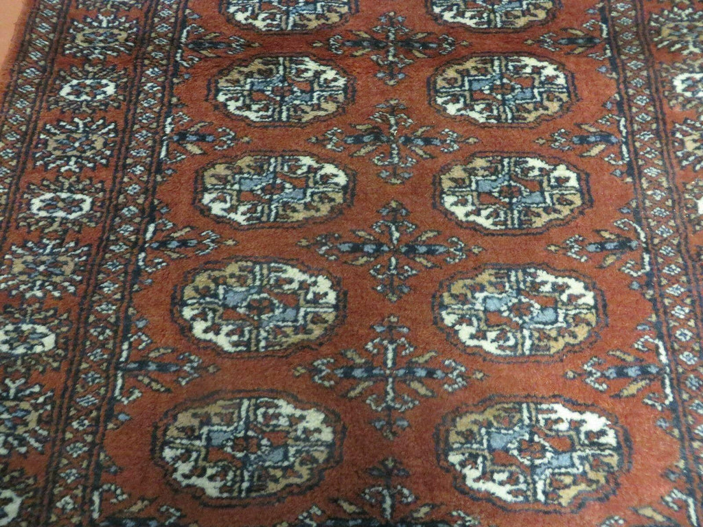 3' X 4' Vintage Handmade Pakistan Turkoman Bokhara Fine Woven Wool Rug