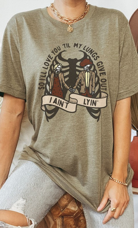 Love You Til My Lungs Give Out Graphic Tee T-Shirt