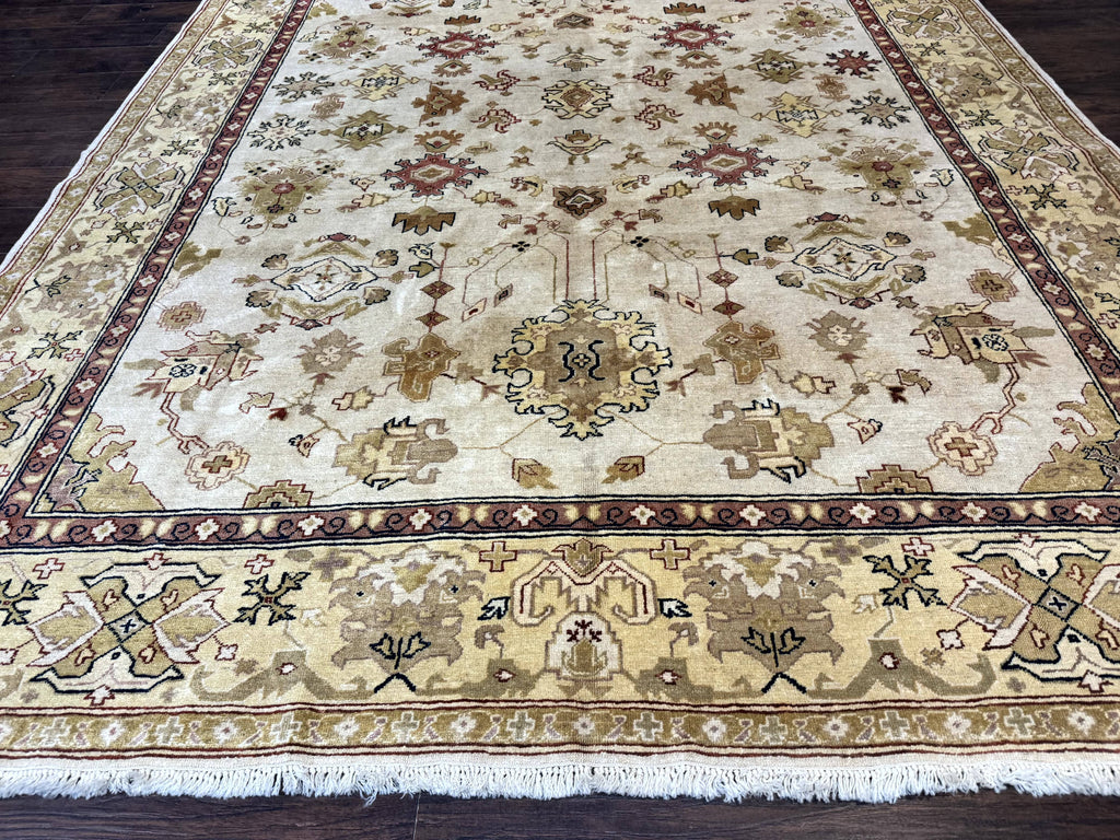 Turkish Oushak Rug 9x12, Oat Color, Wool Carpet