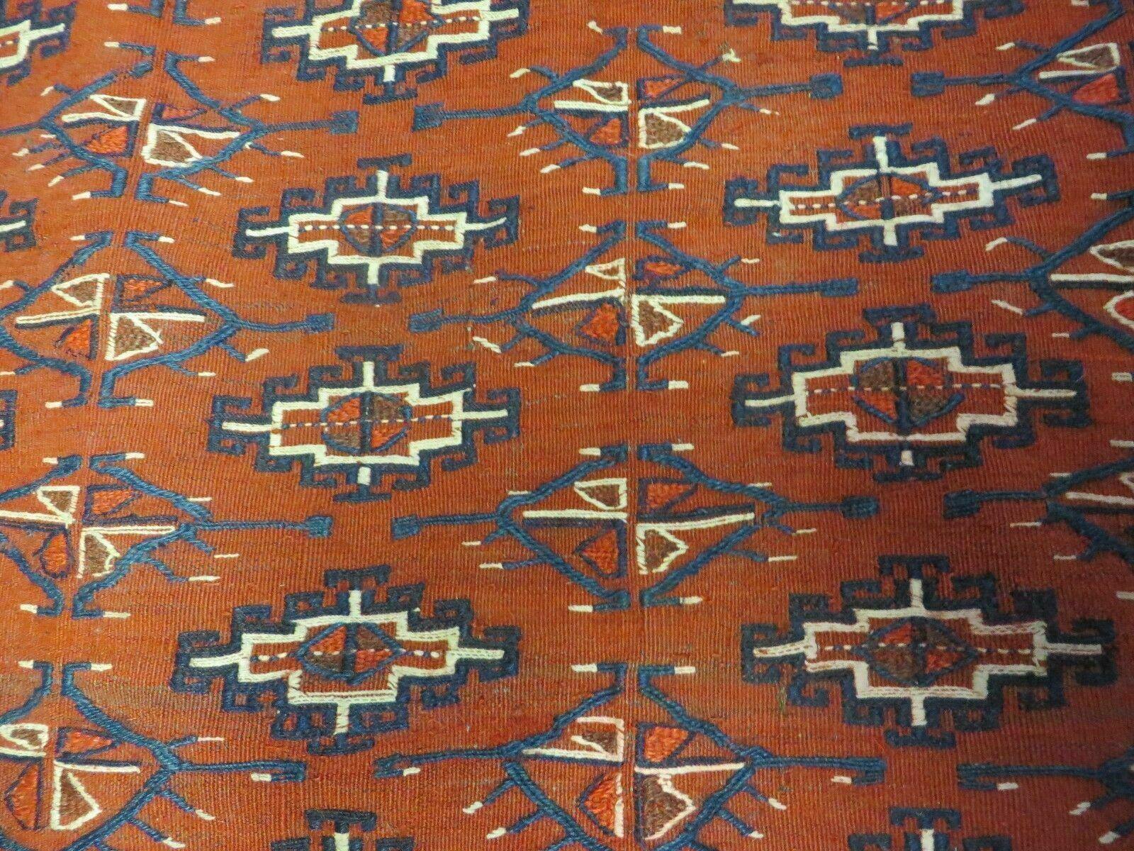 2'8" X 4' Antique Handmade Tribal Wool Rug Pillow Case Yamud Flat Weave Diamond