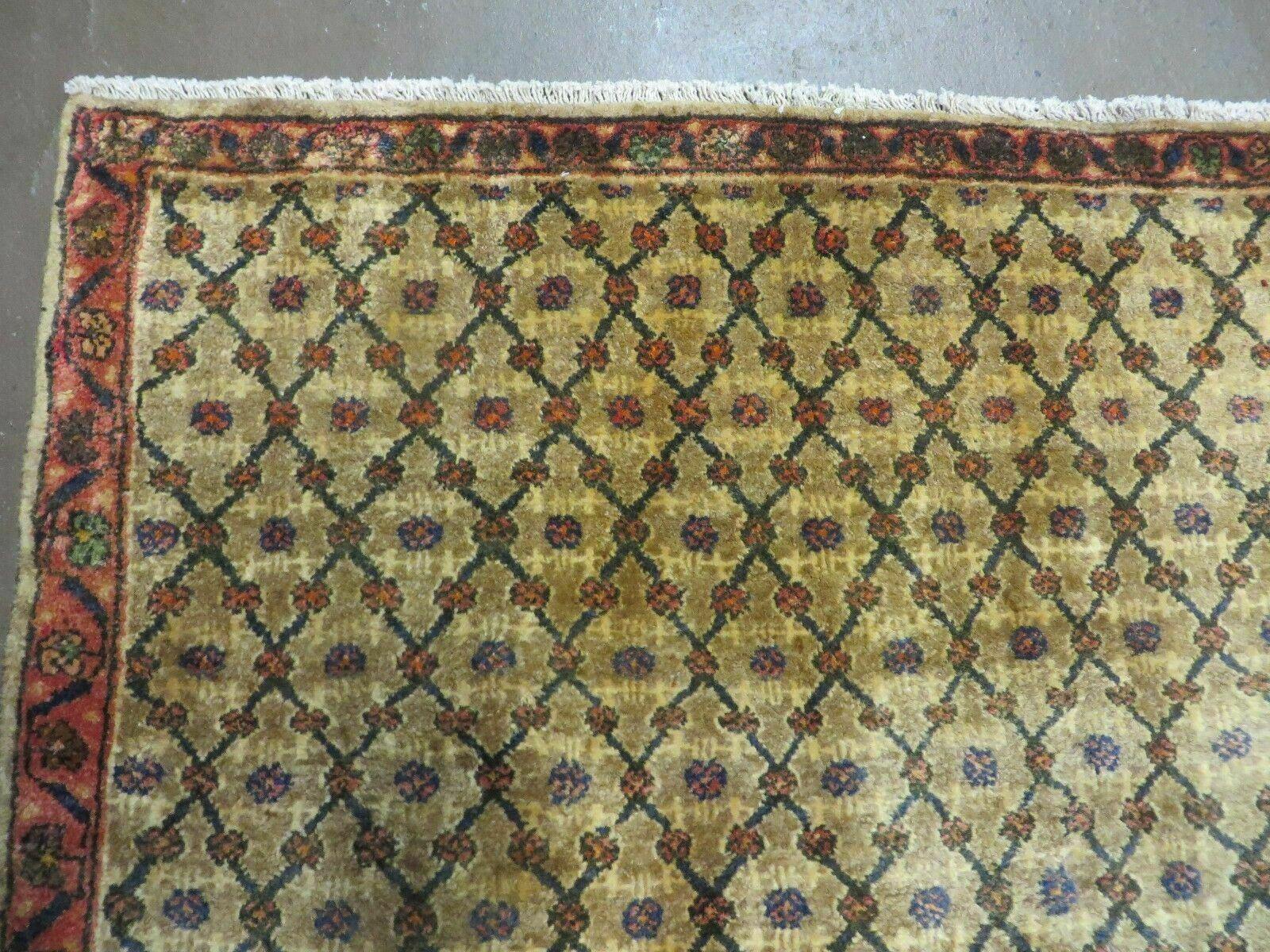 4' X 6' Handmade Indian Allover Wool Rug Camel Hair Color #119