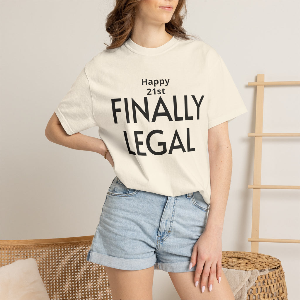 Finally Legal 21st Birthday T-Shirt — "Happy 21st FINALLY LEGAL" Celebration Tee