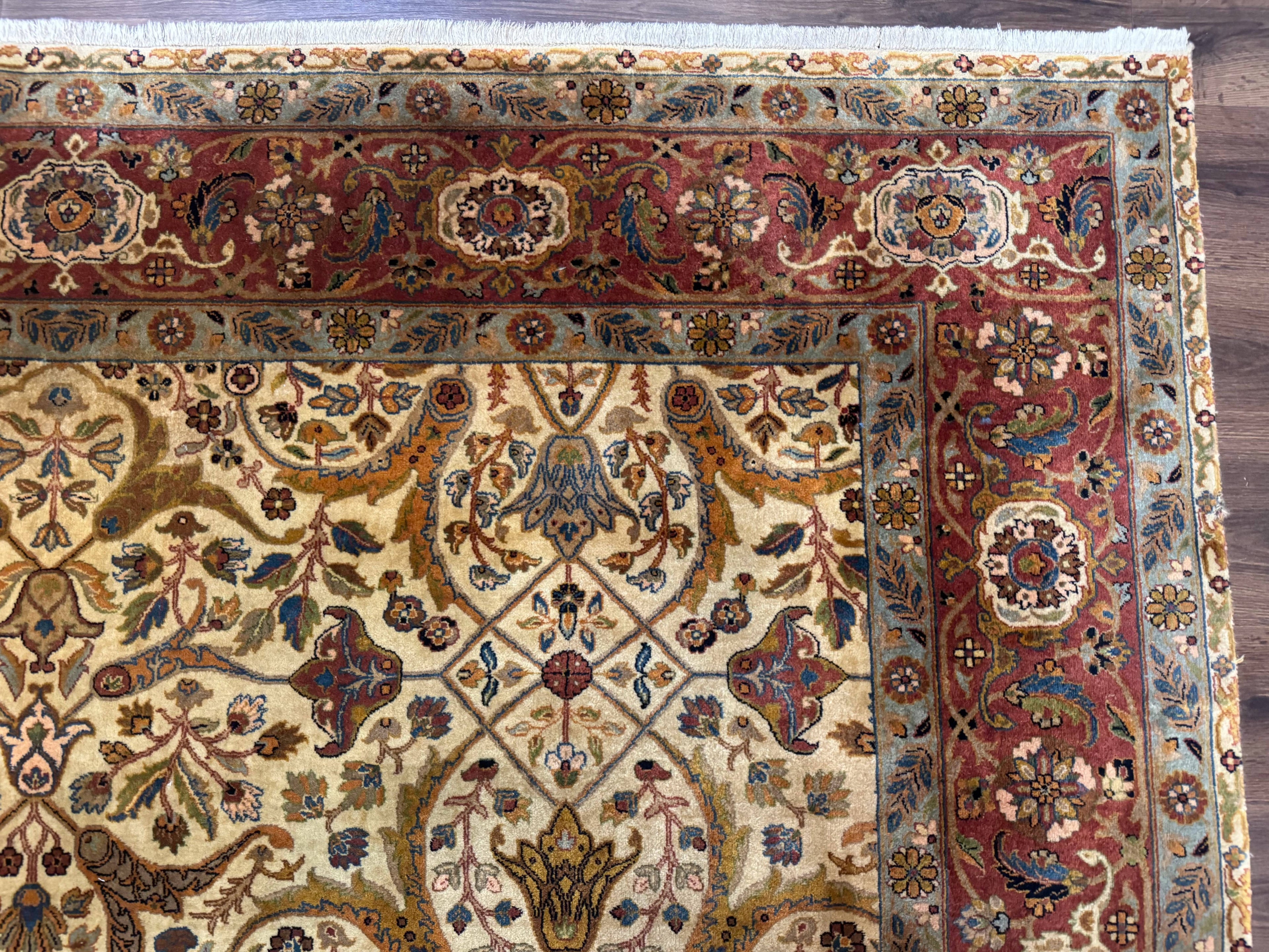 Indo Persian Rug 8x10, Teawash Bidjar Carpet, Allover Pattern