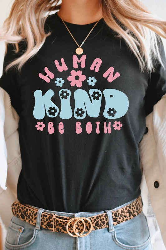 Human Kind Be Both Spring Floral Graphic Tee T-Shirt