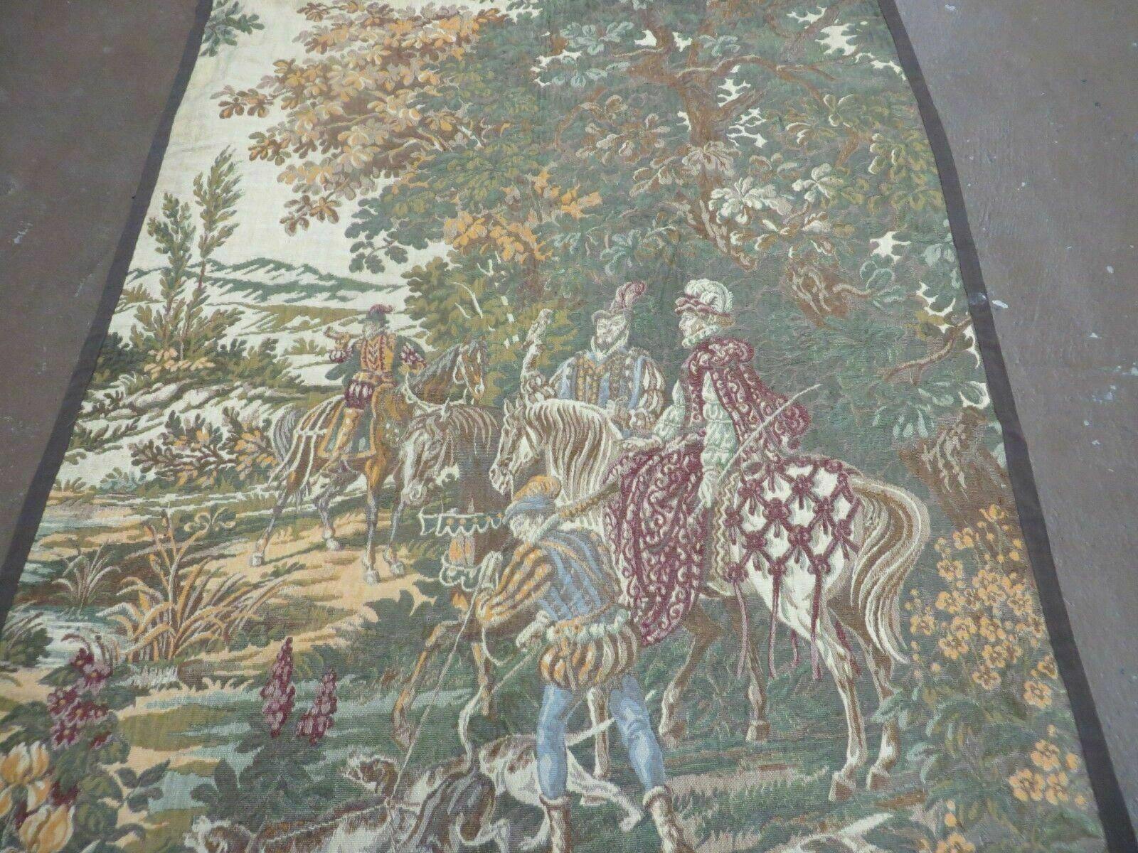 4' X 5' Vintage Tapestry Belgium Hand Loomed Victorian Nice 90f