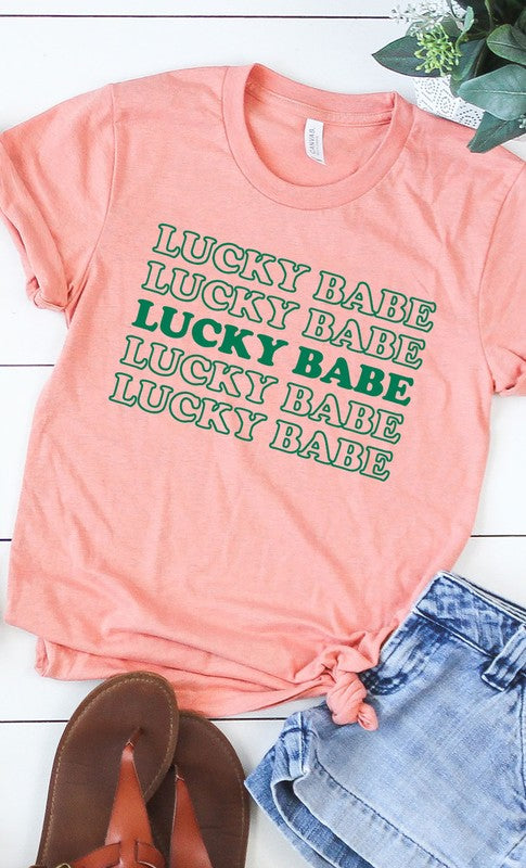 Retro Lucky Babe Graphic Tee T-Shirt