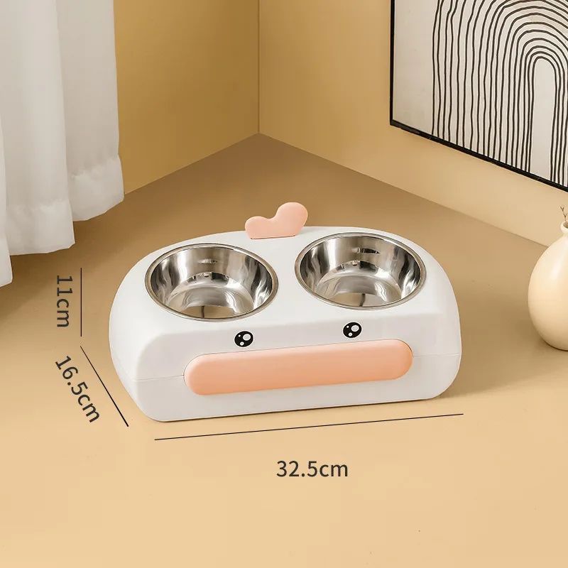 Leak-proof Food Grade Plastic Bowl Mouth Wet-proof Neck Protection Drinking Water Feeding Integrated Cat Bowl