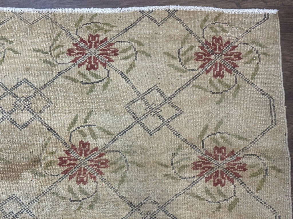 Turkish Rug 5x6, Oushak Carpet, Beige