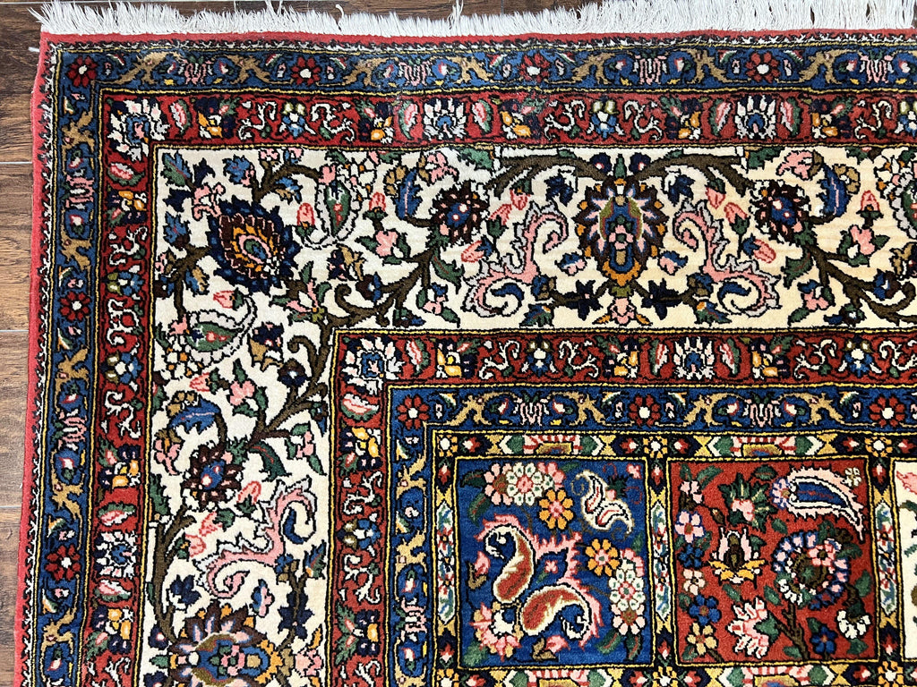 Persian Bakhtiari Rug 10x14, Multicolor Khesti Panel Design