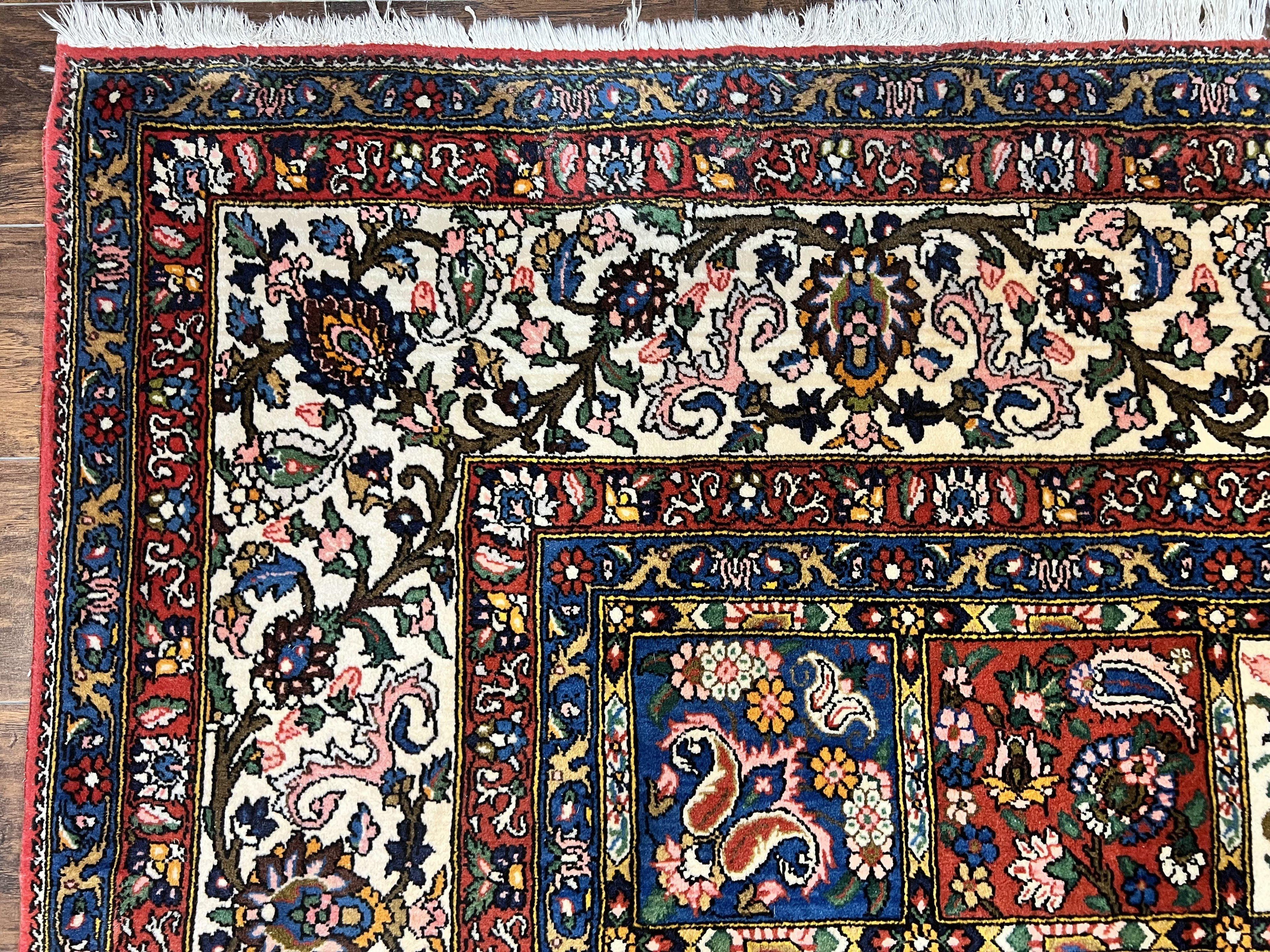 Persian Bakhtiari Rug 10x14, Multicolor Khesti Panel Design