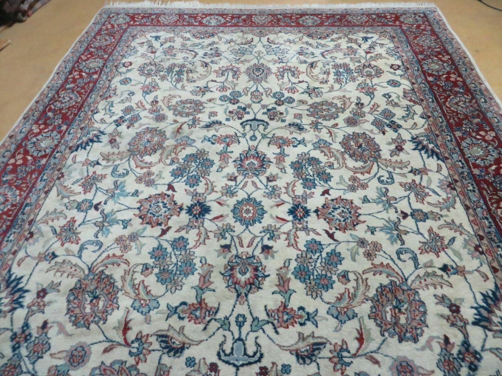 6' X 9' Vintage Handmade Fine Chinese Floral Oriental Wool Rug Carpet Beige