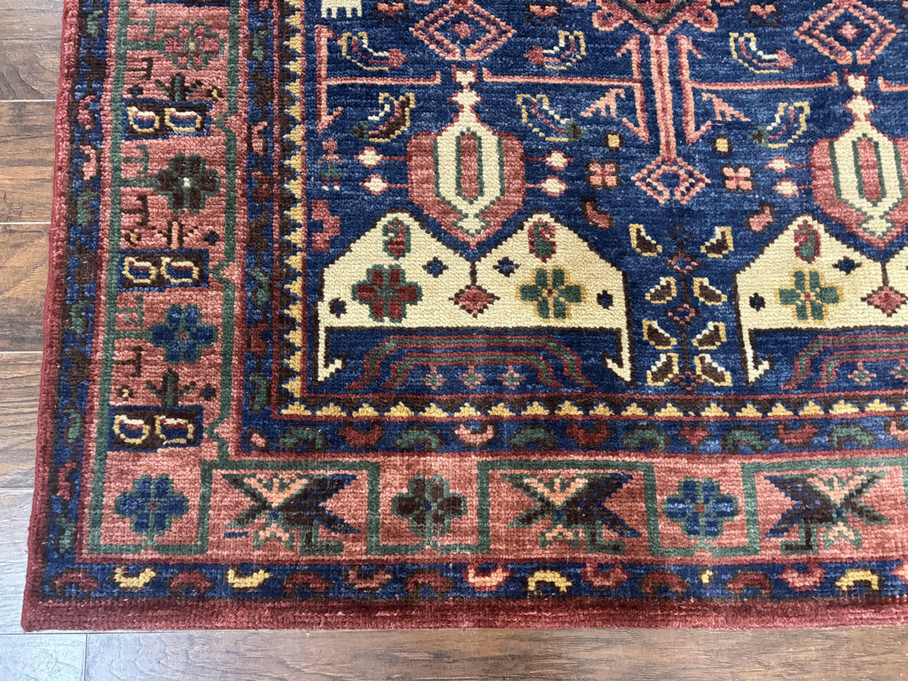 Persian Tribal Heriz Design Rug 6x9, Pottery Barn Rug, Hand Knotted Wool Vintage Rug