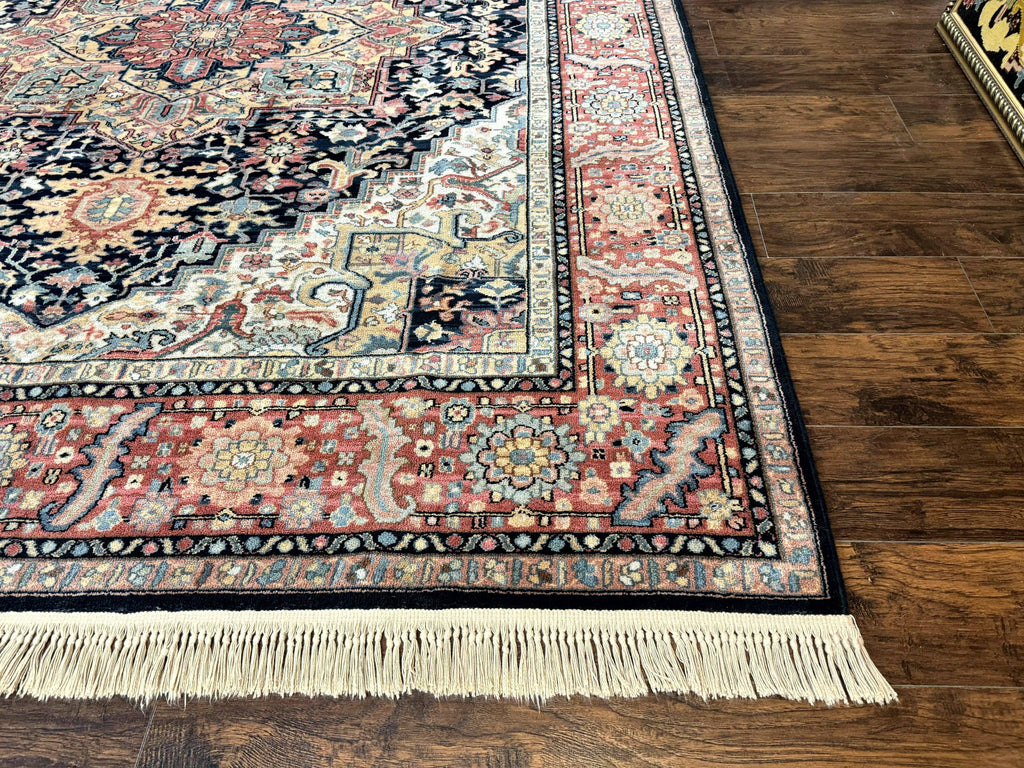 Karastan Navy Heriz #700/701 Rug, 8.8 x 10.6 Karastan Carpet, Wool Pile, Discontinued Vintage Karastan Rug, Original 700 Series, Geometric