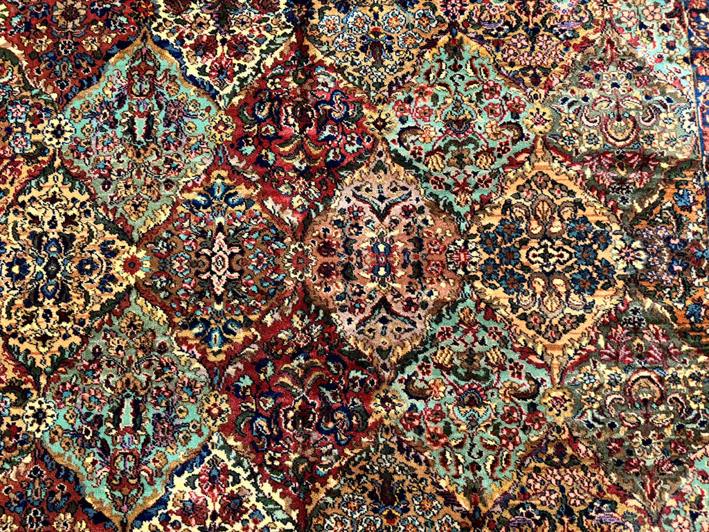 Karastan Rug 8.8 x 10.6, Multicolor Panel Kirman Rug #717, Wool