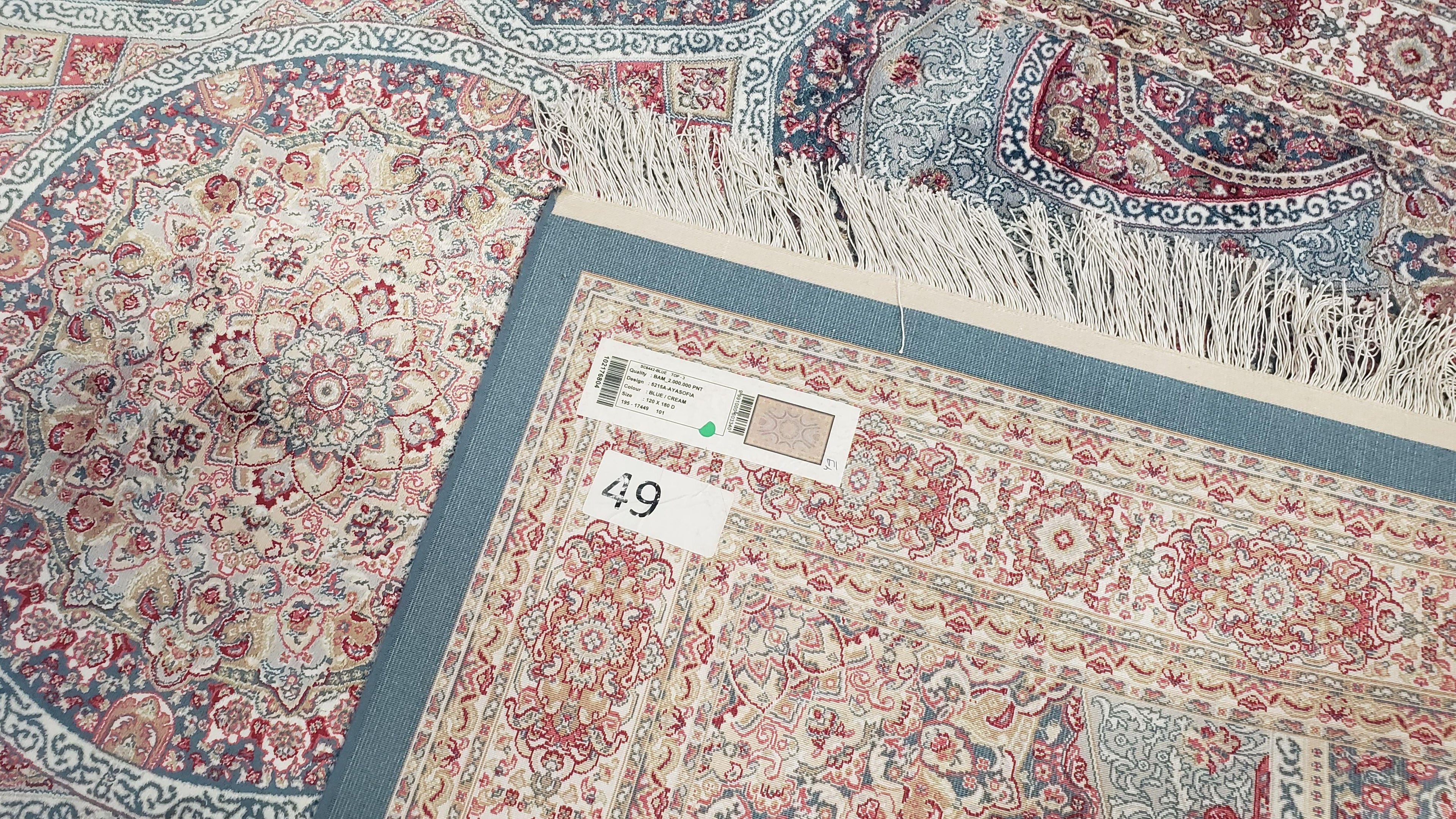 4x6 Silk Carpet, Light Blue & Beige Oriental Rug 4 x 6ft, Traditional Design Medallion All Over, Bamboo Silk, Super Fine, High Quality, Soft