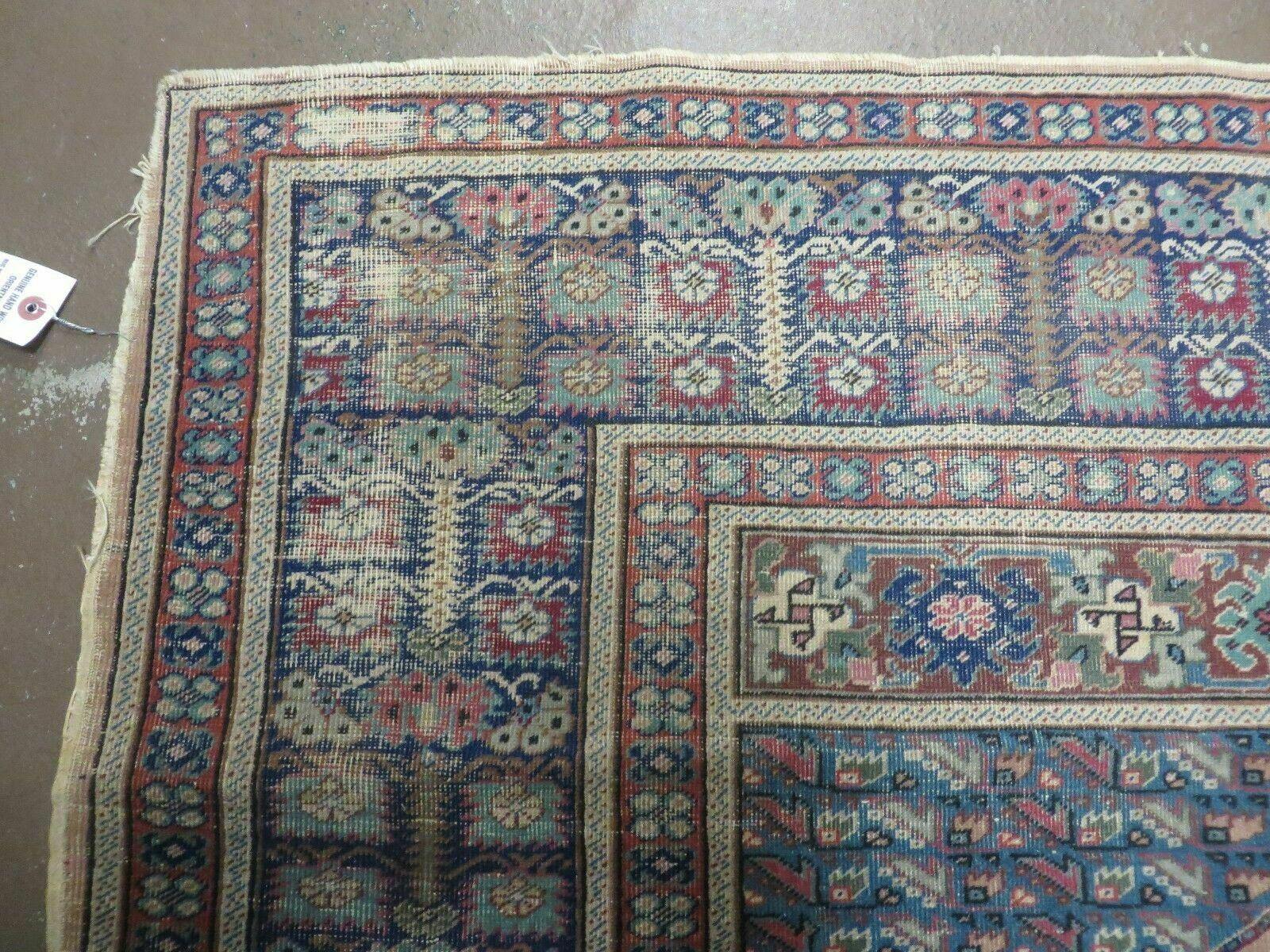 4' X 6' Antique Handmade Turkish Mehrab Prayer Wool Rug Lantern Beautiful