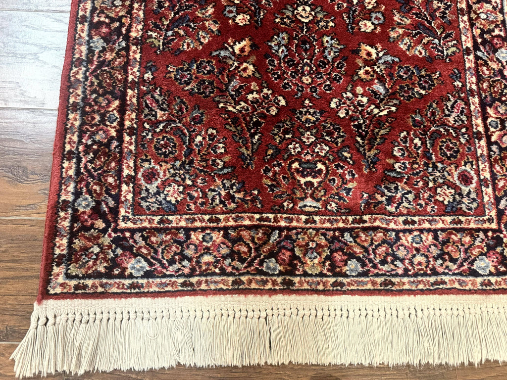 Karastan Rug 3x5 Red Sarouk #785, Karastan Wool Pile Rug, Original 700 Series, Discontinued Vintage Karastan Carpet