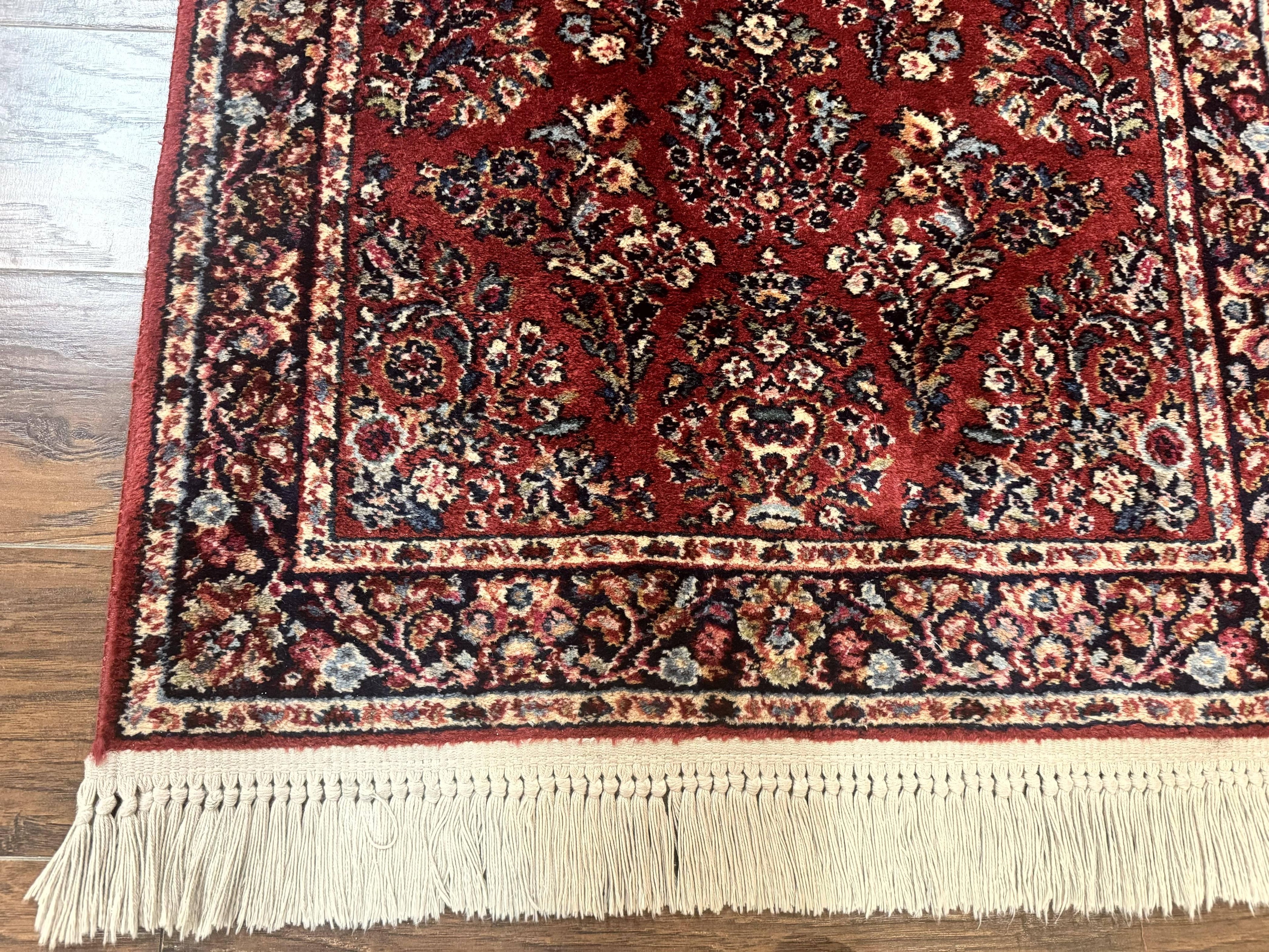 Karastan Rug 3x5 Red Sarouk #785, Karastan Wool Pile Rug, Original 700 Series, Discontinued Vintage Karastan Carpet