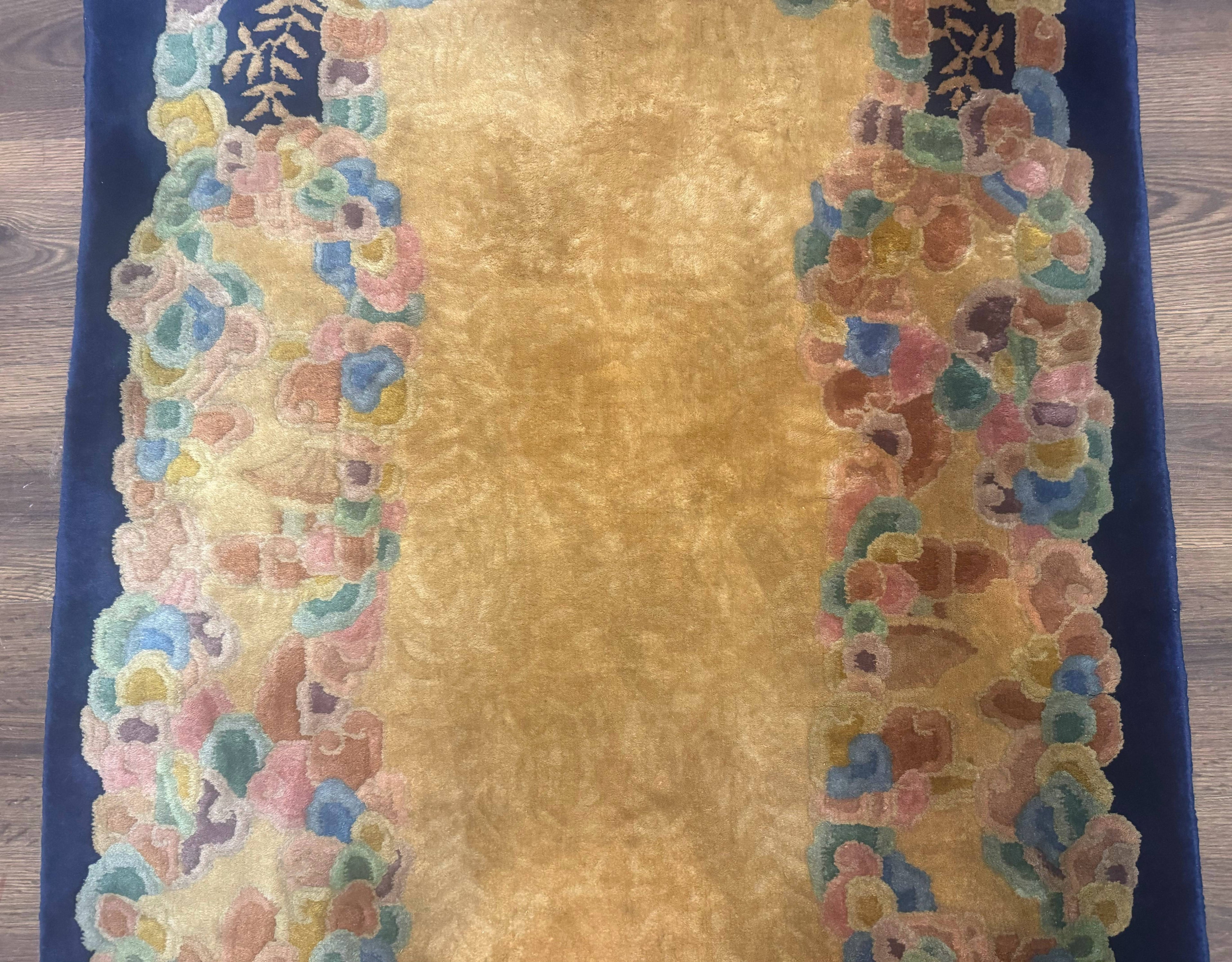Chinese Wool Rug 3x5, Vintage Carpet, Handmade