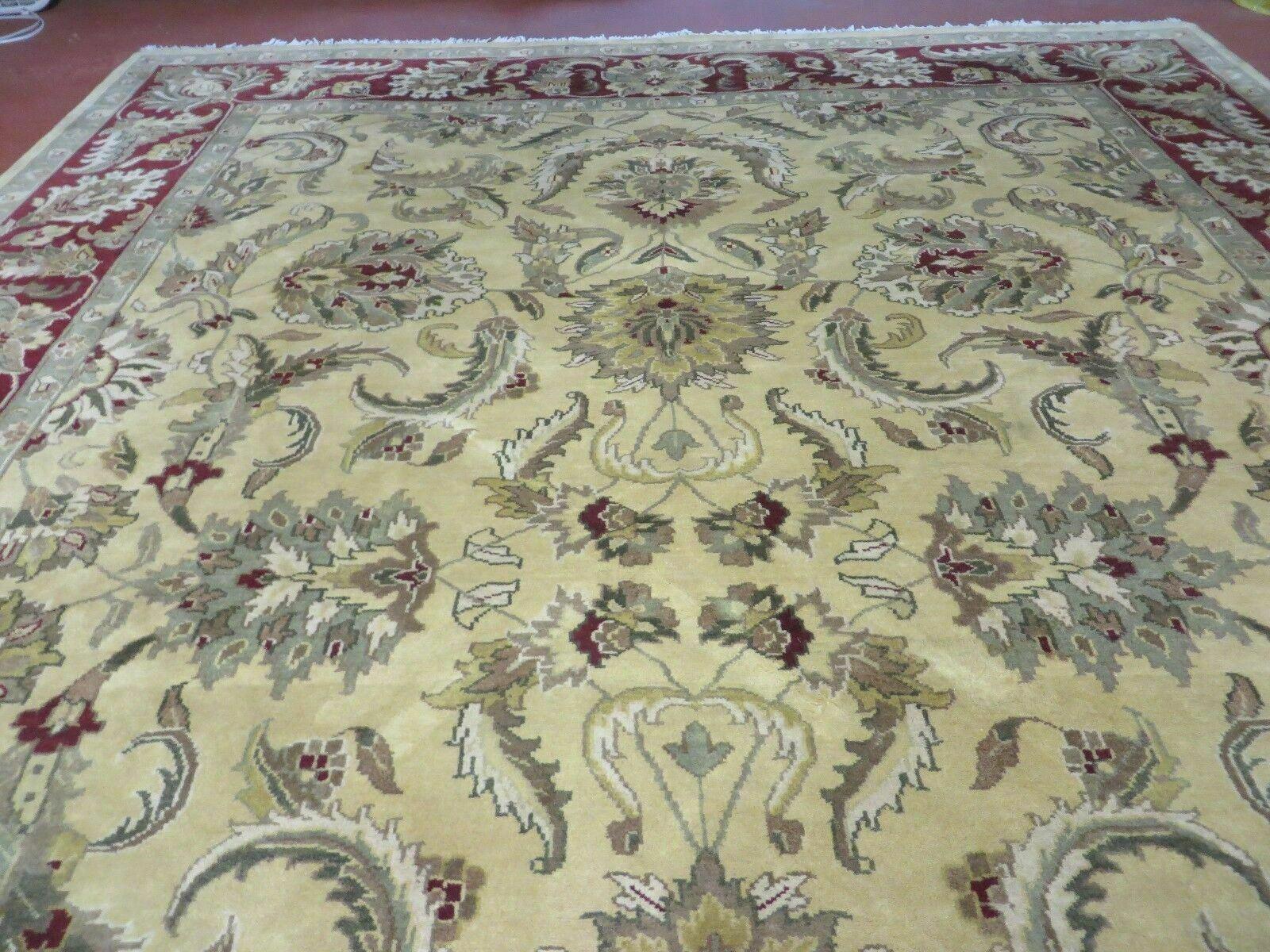 9' X 12' Vintage Handmade India Oriental Jaipur Quality Tea Wash Hand Knotted