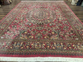 Sino Persian Rug 9x12, Fine 290 KPSI, Rose-Red, Floral Allover
