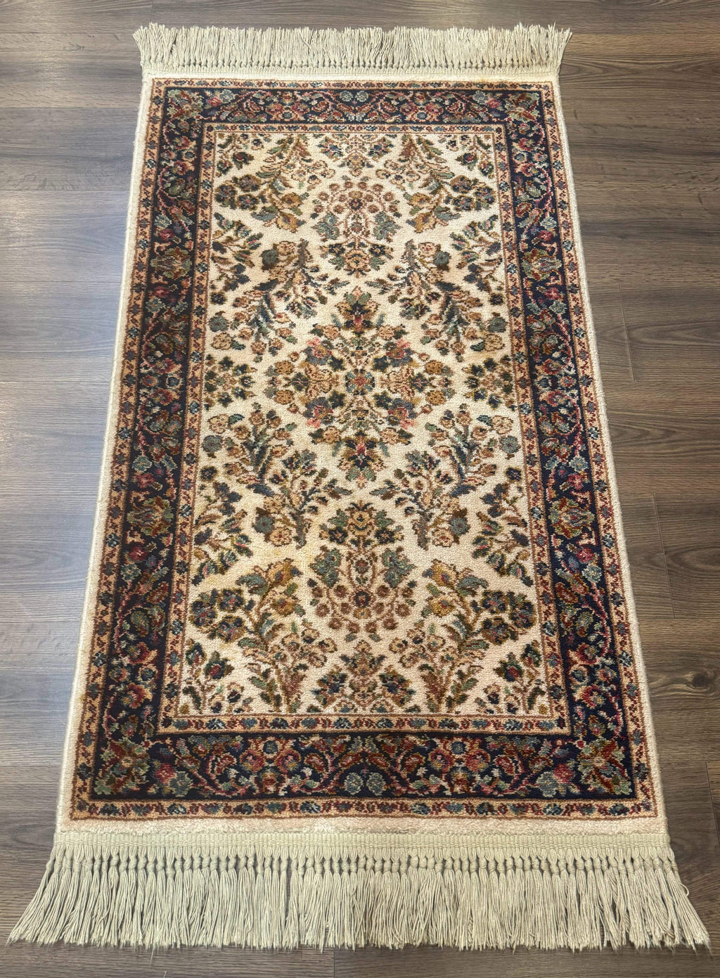 Karastan Rug 2x4, Ivory Sarouk #760, Vintage Wool Small Karastan Carpet, Original 700 Series, Discontinued