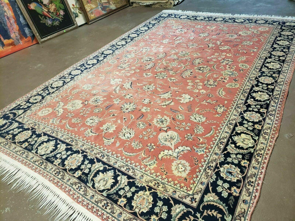 6' X 9' Vintage Fine Oriental Floral Handmade Wool Rug Vegetable Dyes Red Nice