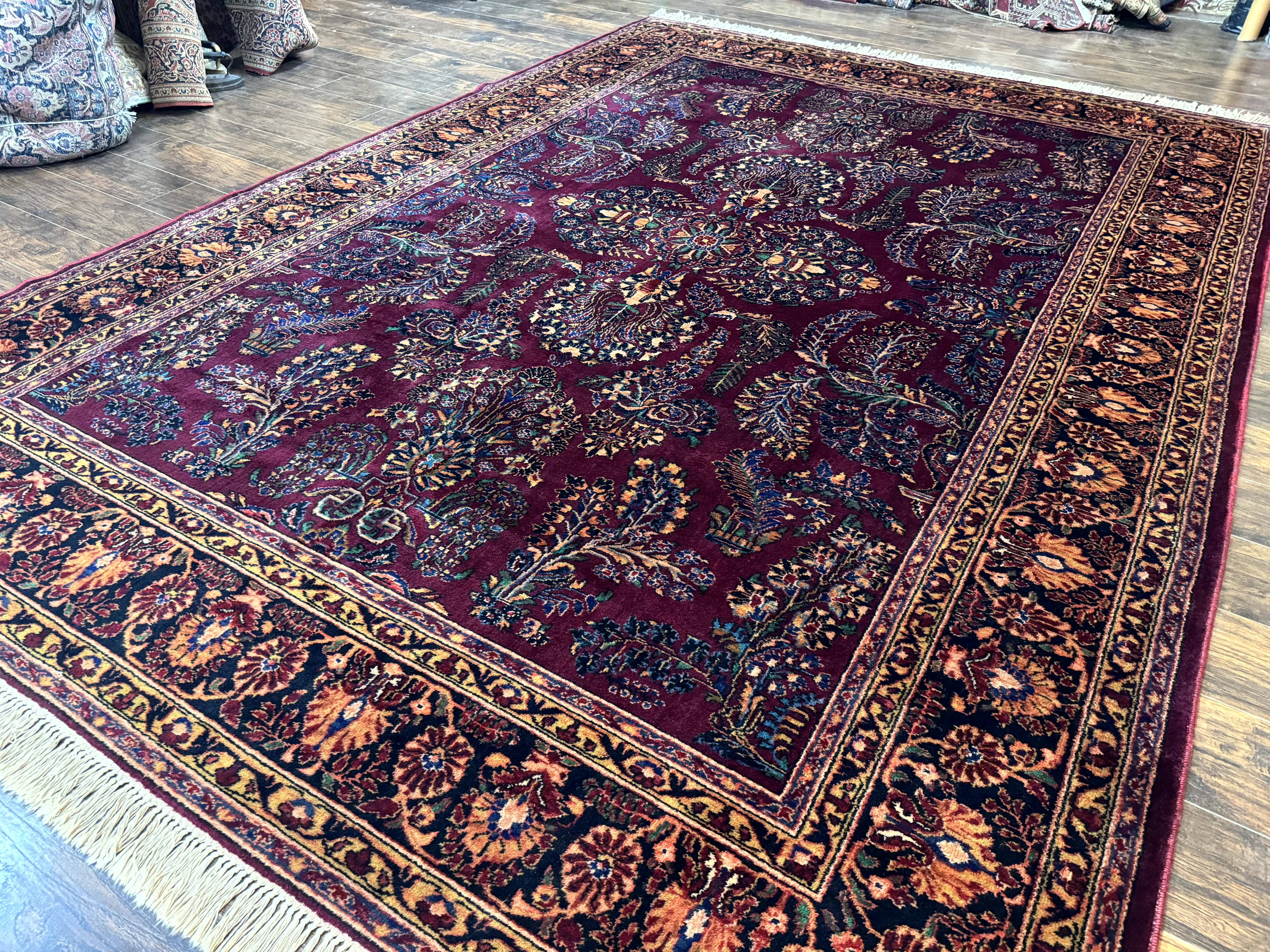 Antique Karastan Rug 8.6 x 12, Wool Pile, Vintage Discontinued Karastan Sarouk Lanamar