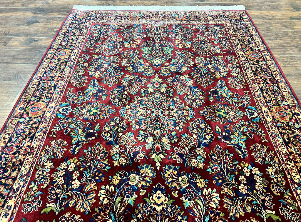 Karastan Rug 5.9 x 9 Red Sarouk Rug #785, Karastan Wool Rug, Karastan Carpet, Original 700 Series Vintage Karastan Oriental Rug Discontinued