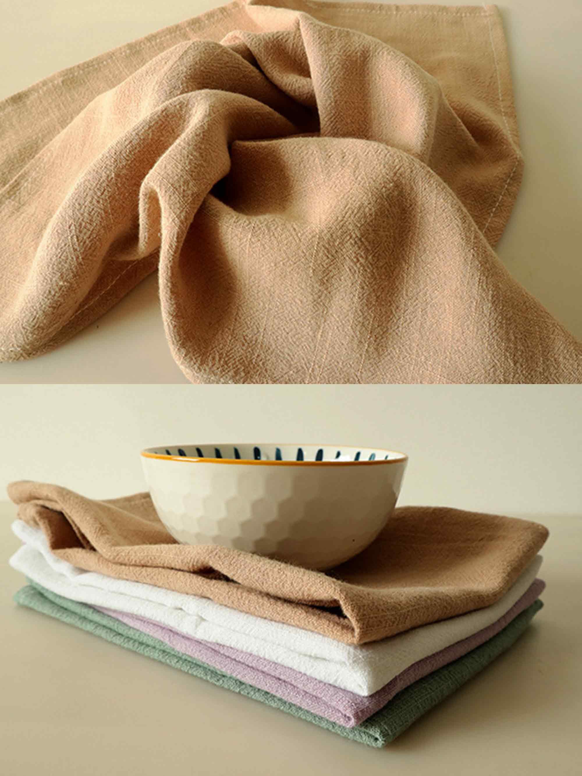 Cotton Linen Napkins Solid Color Placemats Tea Towels