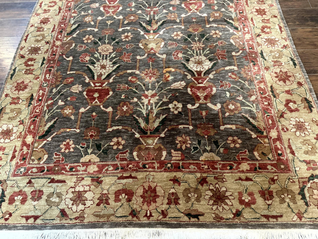 Pak Persian Mahal Rug 6x9, Floral Handmade Wool Traditional Oriental Carpet