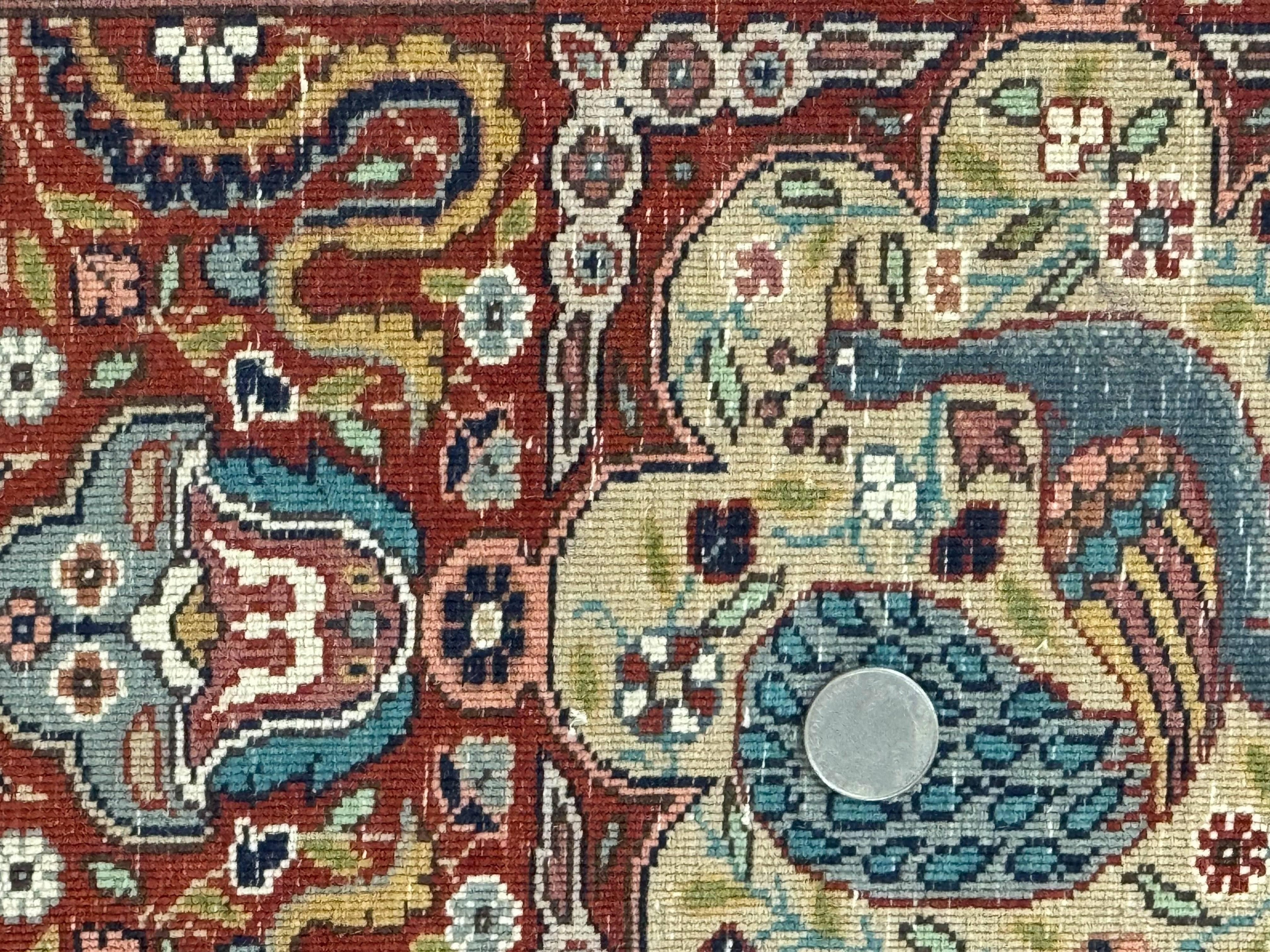 Wonderful Pak Persian Rug 9x12, Very Fine 260 KPSI, Floral Peacocks, Handmade Vintage Wool Rug