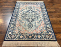 Karastan Blue Heriz Rug #748, Vintage Wool Karastan Carpet 4.3 x 6, Discontinued Original 700 Series Karastan Area Rug