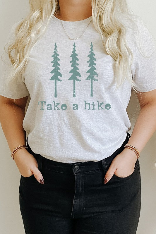 Pine Trees Take A Hike Summer Trip Graphic Tee T-Shirt