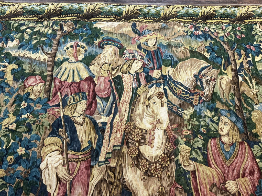 Vintage European Tapestry 5.5 x 8, The Royal Hunt