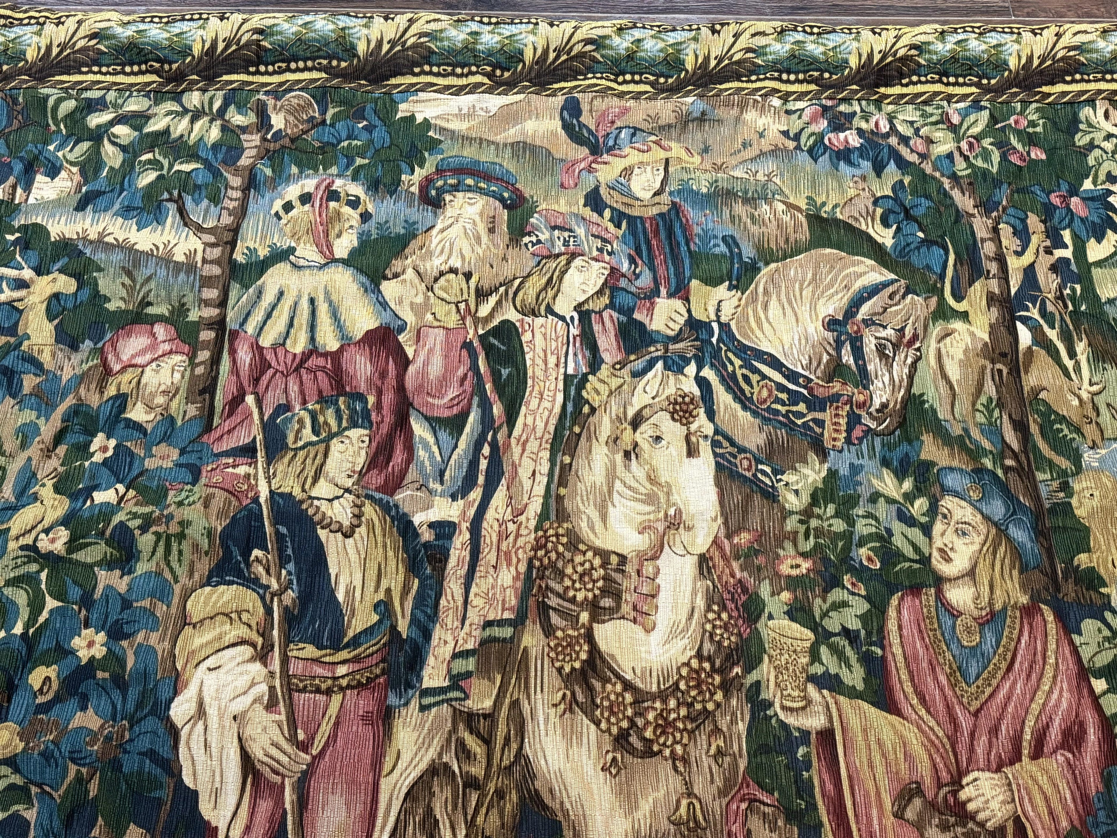 Vintage European Tapestry 5.5 x 8, The Royal Hunt