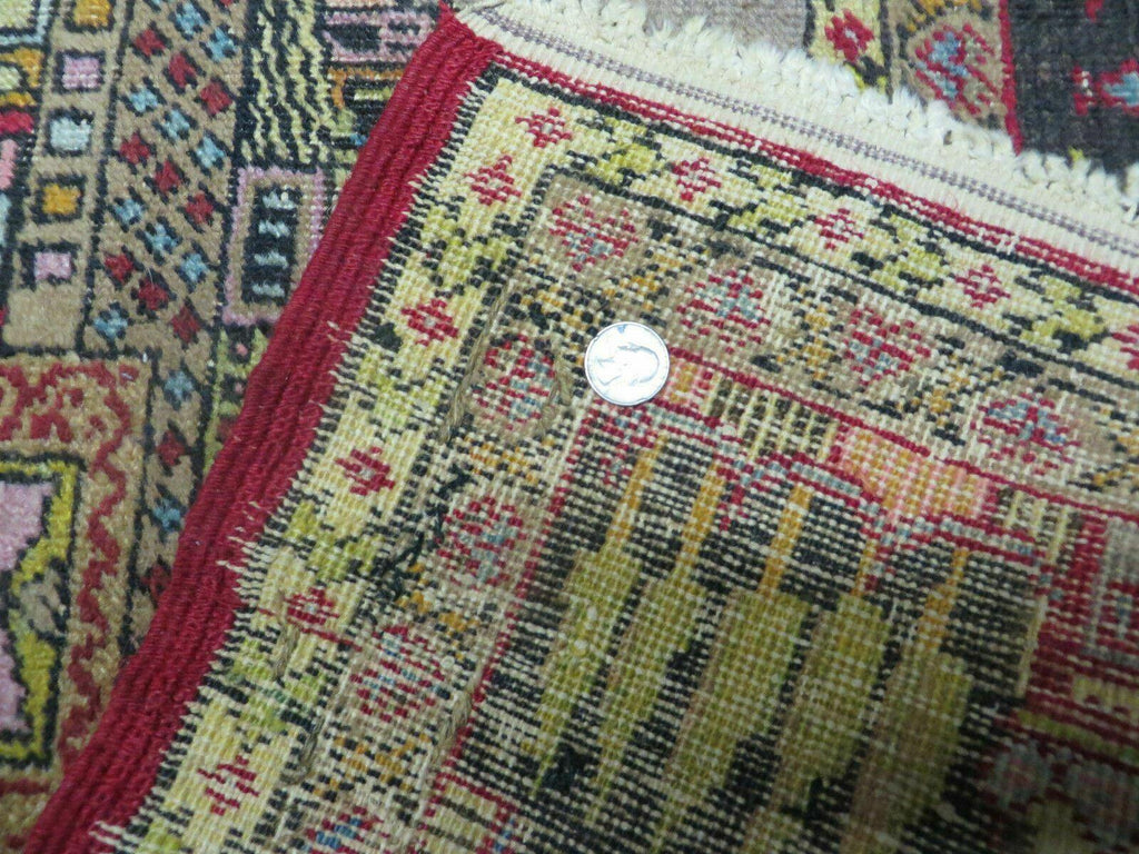 4' X 6' Antique 1920s Handmade Turkish Mehrab Design Wool Rug Lantern Beautiful
