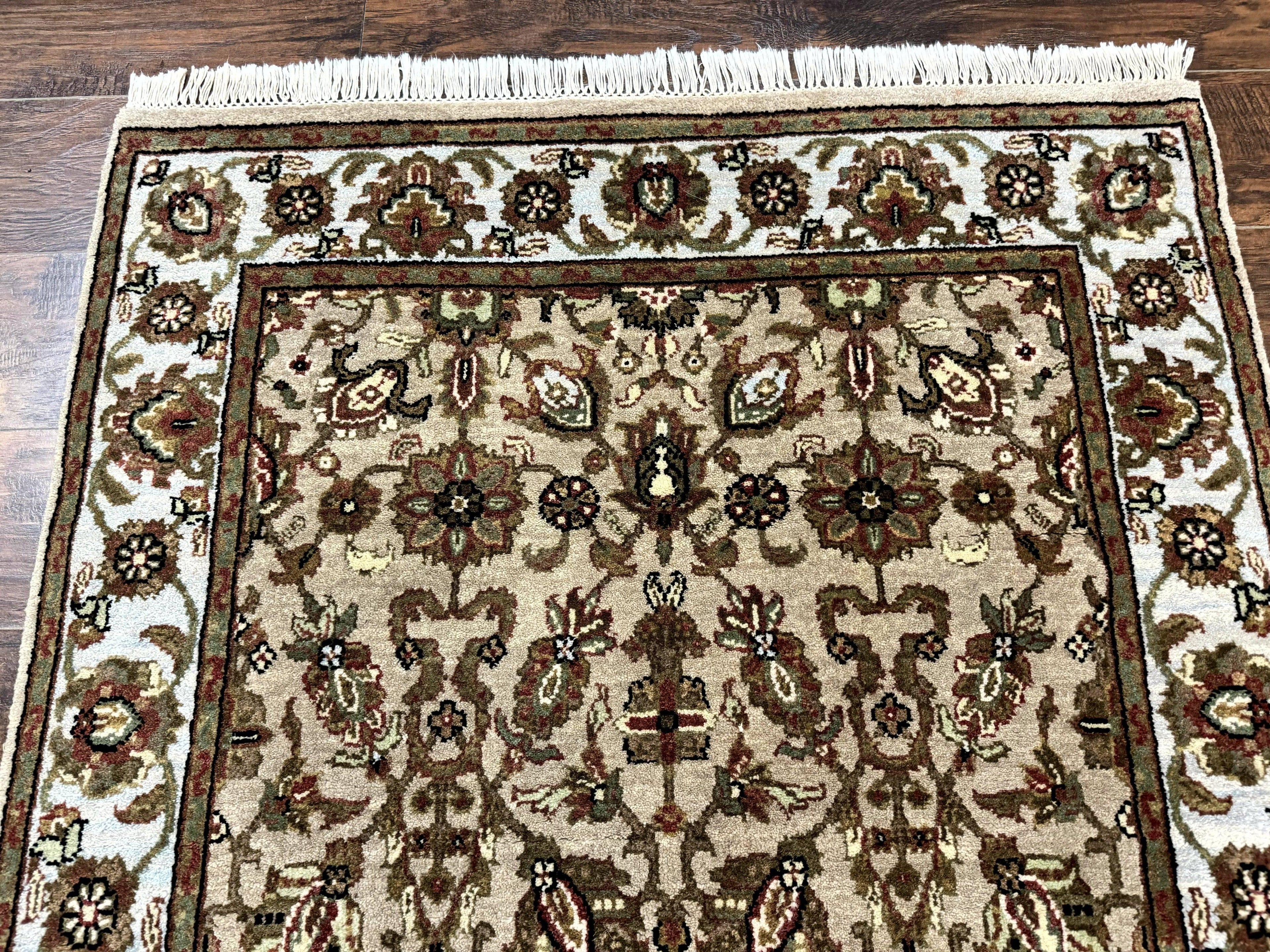 Pak Persian Rug 4x6, Floral Allover Vintage Oriental Carpet, Handmade Wool Rug