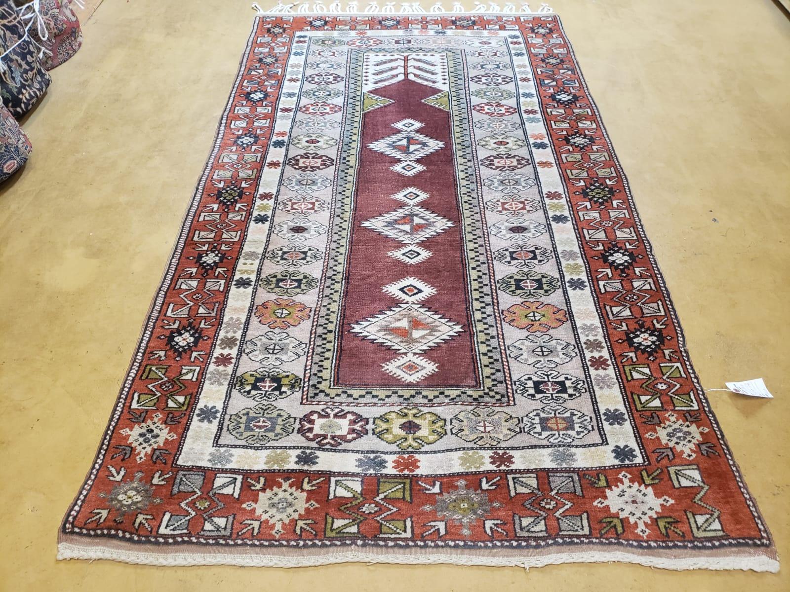 4x8 Turkish Rug - Turkish Oriental Carpet - Tribal Rug - Talesh Rug - Hand Knotted Wool Area Rug 4' 4" x 7' 6" Bedroom Rug Vintage