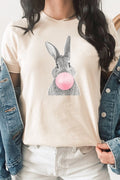 Cute Bubblegum Bunny Easter PLUS Graphic Tee T-Shirt