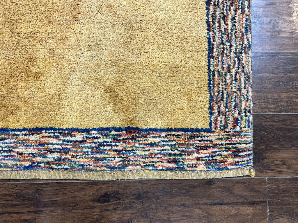 Indo Gabbeh Rug 3.7 x 5, Tribal Rug, Boho Rug, Wool Handmade Carpet